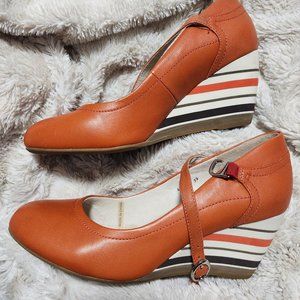 Orange Runway Italia Wedges